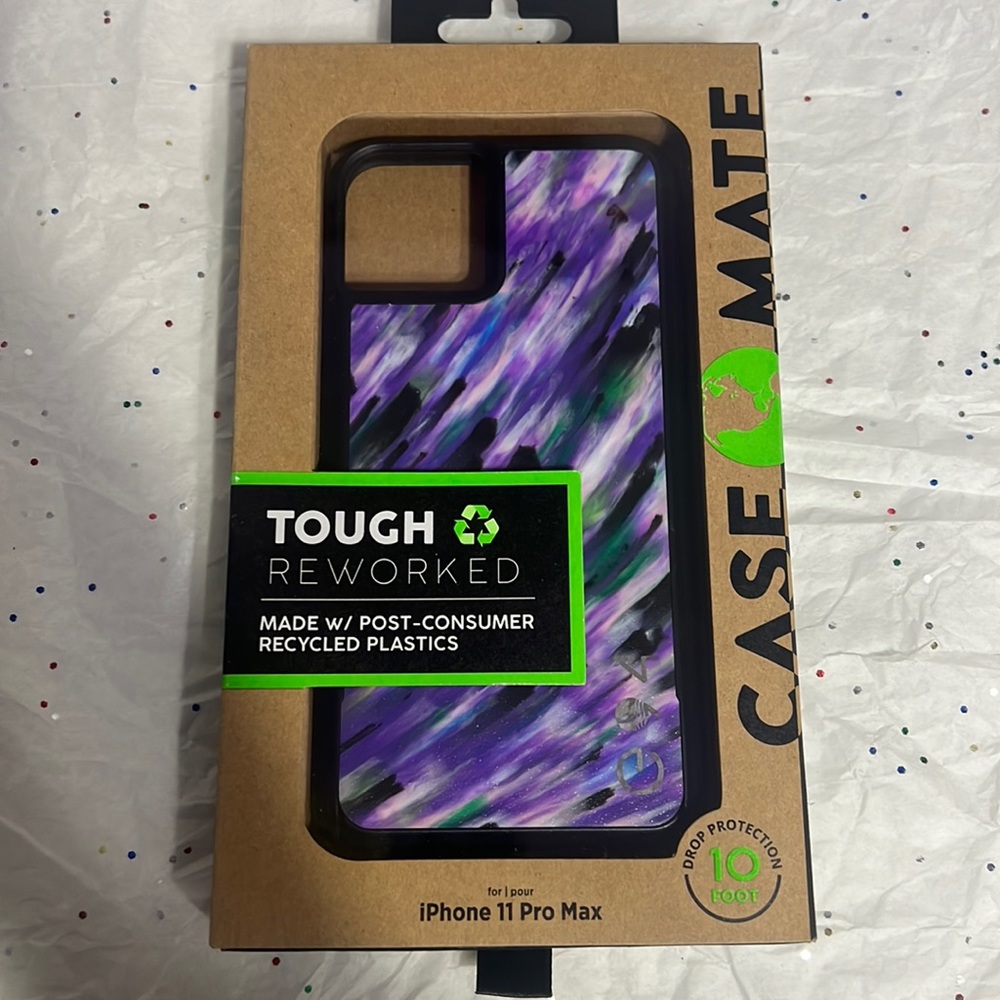 NEW Casemate iPhone 11 ProMax case in purple water color design. “Purple Rain”